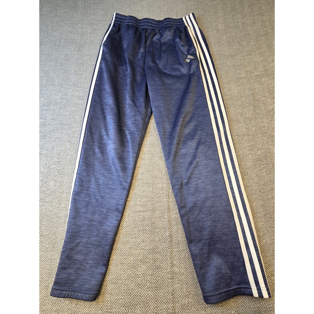 Adidas Track Pants Women's XL Blue Space Dye 3-Stripe Straight Leg Elastic Waist